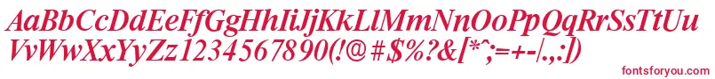 フォントRiccioneserialMediumItalic – 赤い文字