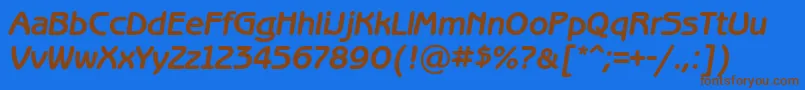 BenguiatgothiccBolditalic-Schriftart – Braune Schriften auf blauem Hintergrund