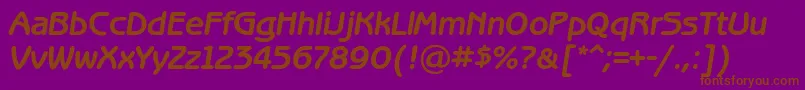 BenguiatgothiccBolditalic-fontti – ruskeat fontit violetilla taustalla