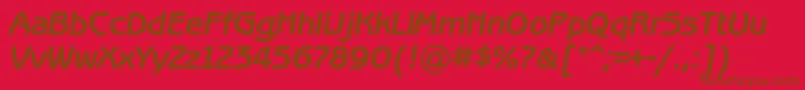 Czcionka BenguiatgothiccBolditalic – brązowe czcionki na czerwonym tle