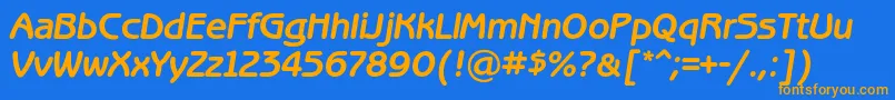 BenguiatgothiccBolditalic Font – Orange Fonts on Blue Background
