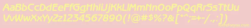 BenguiatgothiccBolditalic-fontti – keltaiset fontit vaaleanpunaisella taustalla