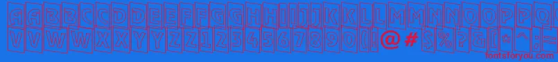RewindertitulcmotldnRegular Font – Red Fonts on Blue Background