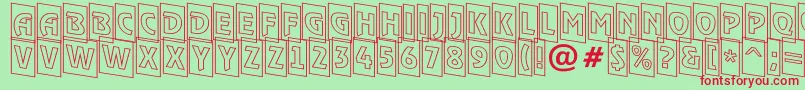 RewindertitulcmotldnRegular Font – Red Fonts on Green Background