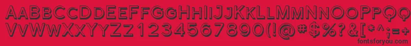 FlorencesansScShaded-Schriftart – Schwarze Schriften auf rotem Hintergrund
