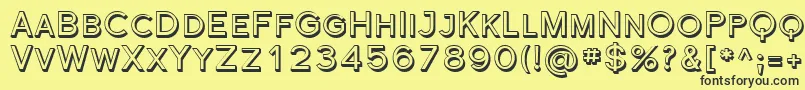 フォントFlorencesansScShaded – 黒い文字の黄色い背景
