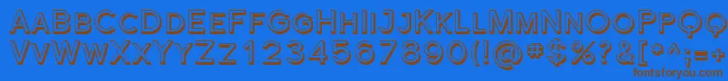 Шрифт FlorencesansScShaded – коричневые шрифты на синем фоне