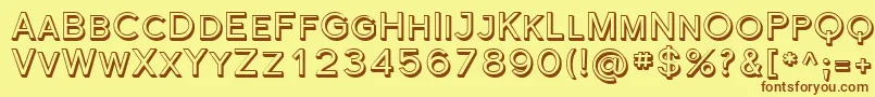 Шрифт FlorencesansScShaded – коричневые шрифты на жёлтом фоне