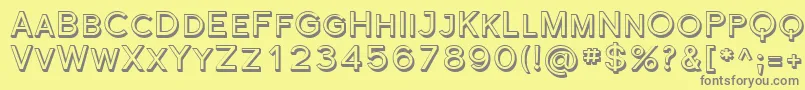 フォントFlorencesansScShaded – 黄色の背景に灰色の文字