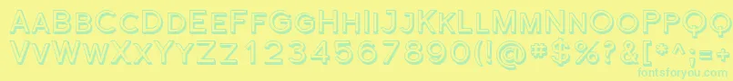 Шрифт FlorencesansScShaded – зелёные шрифты на жёлтом фоне