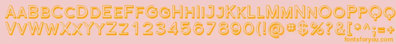 FlorencesansScShaded-Schriftart – Orangefarbene Schriften auf rosa Hintergrund