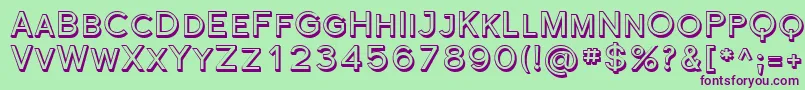 Шрифт FlorencesansScShaded – фиолетовые шрифты на зелёном фоне