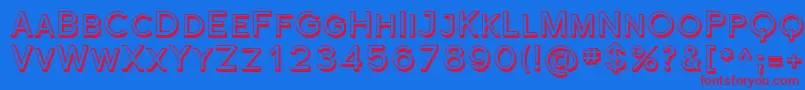 FlorencesansScShaded-fontti – punaiset fontit sinisellä taustalla