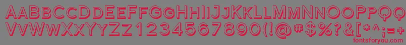FlorencesansScShaded Font – Red Fonts on Gray Background