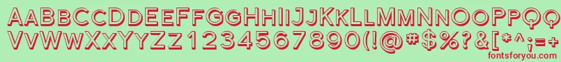 FlorencesansScShaded Font – Red Fonts on Green Background