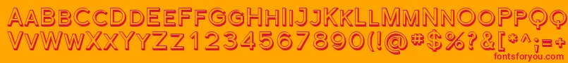フォントFlorencesansScShaded – オレンジの背景に赤い文字