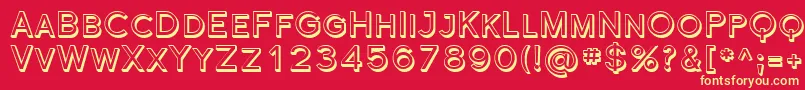 FlorencesansScShaded-fontti – keltaiset fontit punaisella taustalla