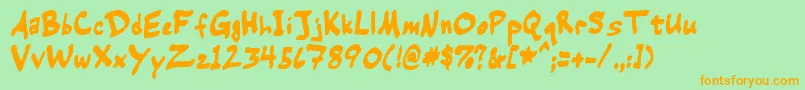 Warehous Font – Orange Fonts on Green Background