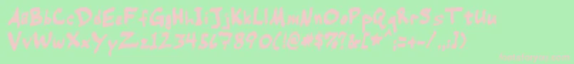 Warehous Font – Pink Fonts on Green Background