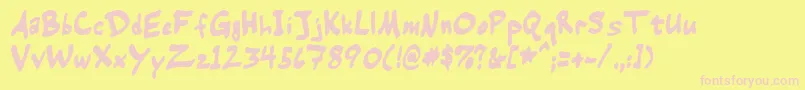 Warehous Font – Pink Fonts on Yellow Background