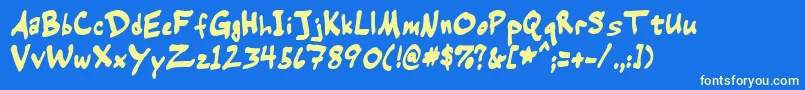 Warehous Font – Yellow Fonts on Blue Background