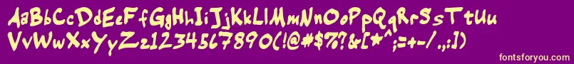 Warehous Font – Yellow Fonts on Purple Background