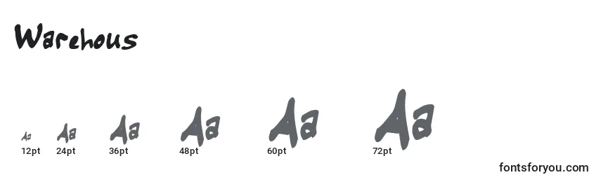 Размеры шрифта Warehous