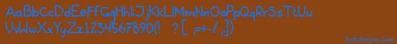 フォントGalla – 茶色の背景に青い文字