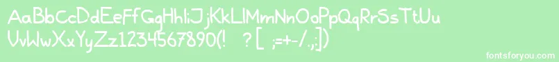 フォントGalla – 緑の背景に白い文字