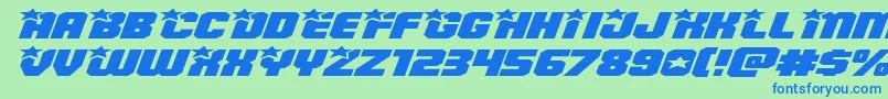 Armyrangerssuperexpandital Font – Blue Fonts on Green Background