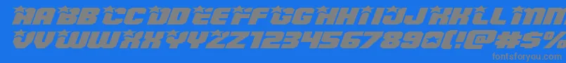 Armyrangerssuperexpandital Font – Gray Fonts on Blue Background