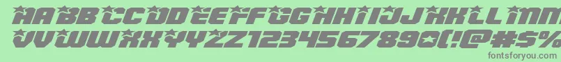 Armyrangerssuperexpandital Font – Gray Fonts on Green Background