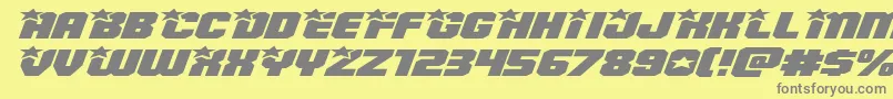 Armyrangerssuperexpandital Font – Gray Fonts on Yellow Background