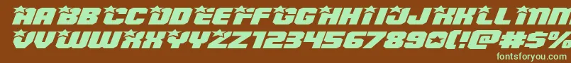 Armyrangerssuperexpandital Font – Green Fonts on Brown Background