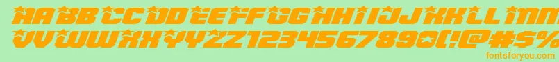 Armyrangerssuperexpandital Font – Orange Fonts on Green Background