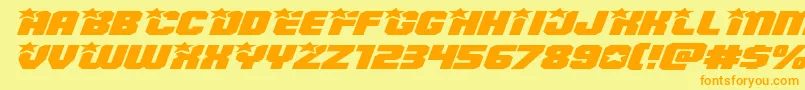 Armyrangerssuperexpandital Font – Orange Fonts on Yellow Background
