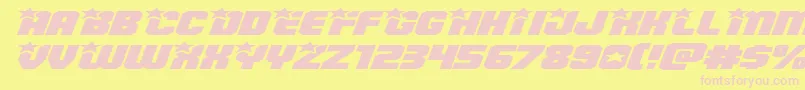 Armyrangerssuperexpandital Font – Pink Fonts on Yellow Background
