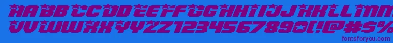 Armyrangerssuperexpandital Font – Purple Fonts on Blue Background