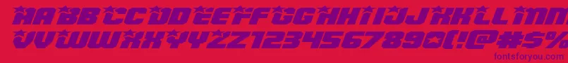 Armyrangerssuperexpandital-fontti – violetit fontit punaisella taustalla