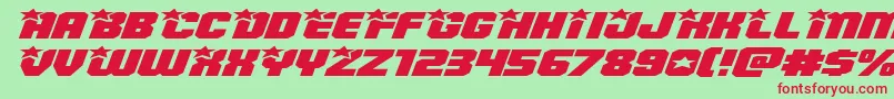 Armyrangerssuperexpandital Font – Red Fonts on Green Background