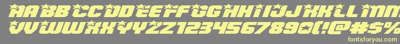 Шрифт Armyrangerssuperexpandital – жёлтые шрифты на сером фоне
