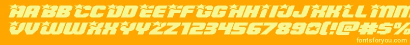 Armyrangerssuperexpandital Font – Yellow Fonts on Orange Background