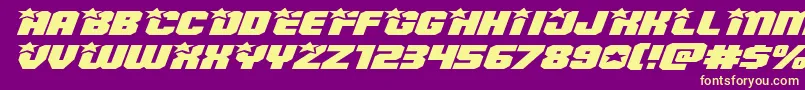 Armyrangerssuperexpandital Font – Yellow Fonts on Purple Background