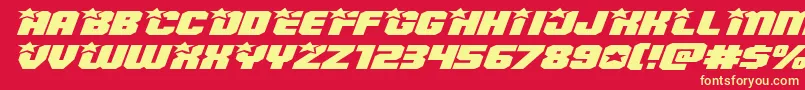 Armyrangerssuperexpandital Font – Yellow Fonts on Red Background