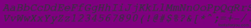 CourierNewItalic Font – Black Fonts on Purple Background