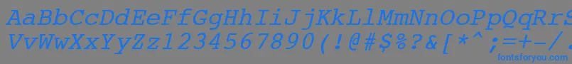 フォントCourierNewItalic – 灰色の背景に青い文字