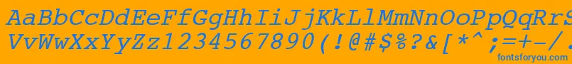 CourierNewItalic Font – Blue Fonts on Orange Background