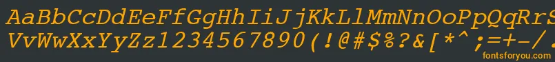 フォントCourierNewItalic – 黒い背景にオレンジの文字