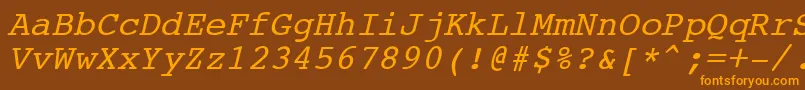 Шрифт CourierNewItalic – оранжевые шрифты на коричневом фоне