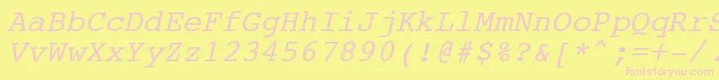 CourierNewItalic Font – Pink Fonts on Yellow Background